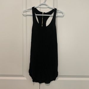 Dynamite Like New Black Racer Back With Gold Zipper Design Tank Top